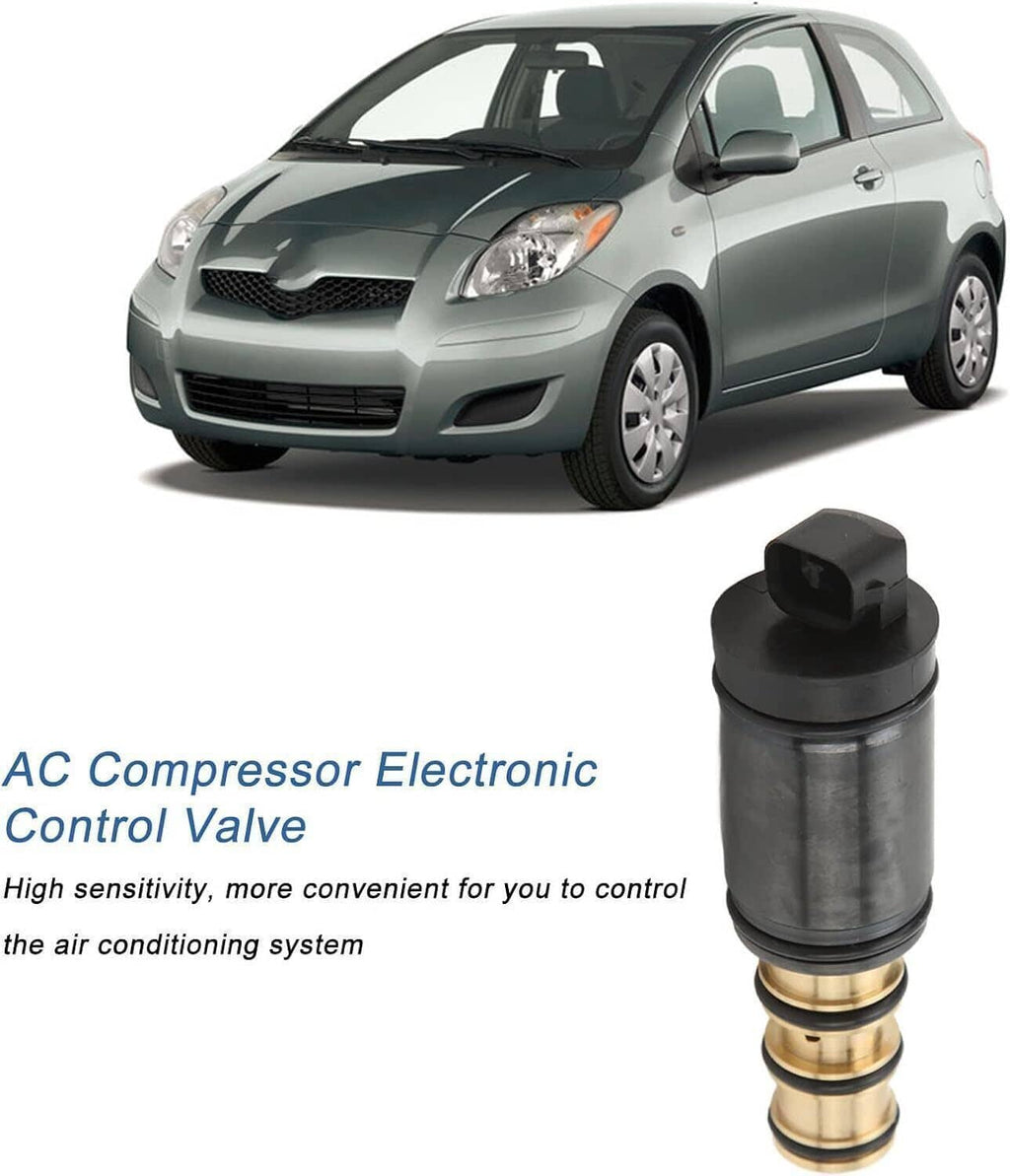 A/C compressor electronic control valve with black body and brass spring fittings
