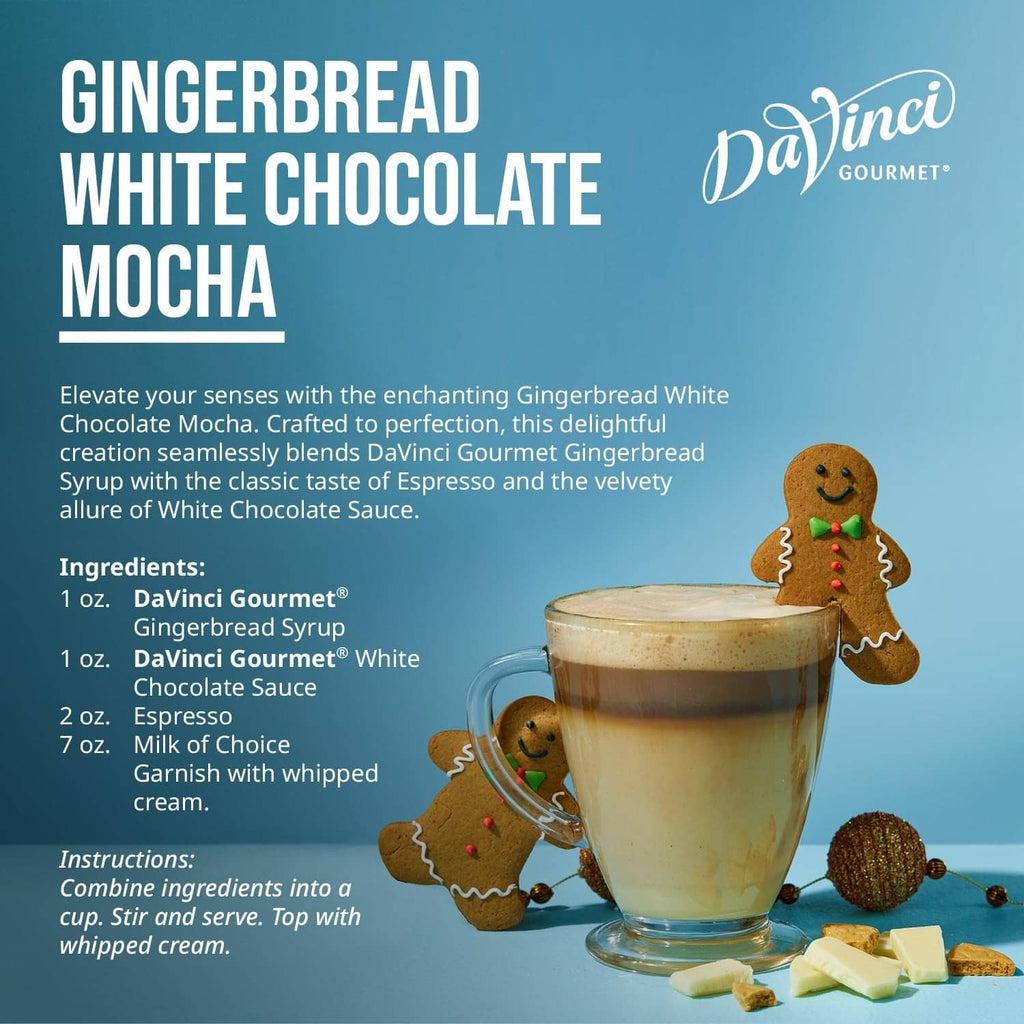 DaVinci Gourmet gingerbread white chocolate mocha recipe graphic