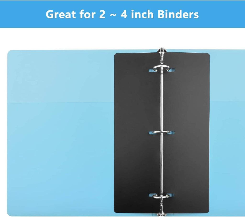 Black plastic sheet lifter binder plate with metal spine rings for small binders