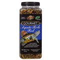 Zoo Med gourmet aquatic turtle food jar, net wt 11 oz, illustrated turtle label