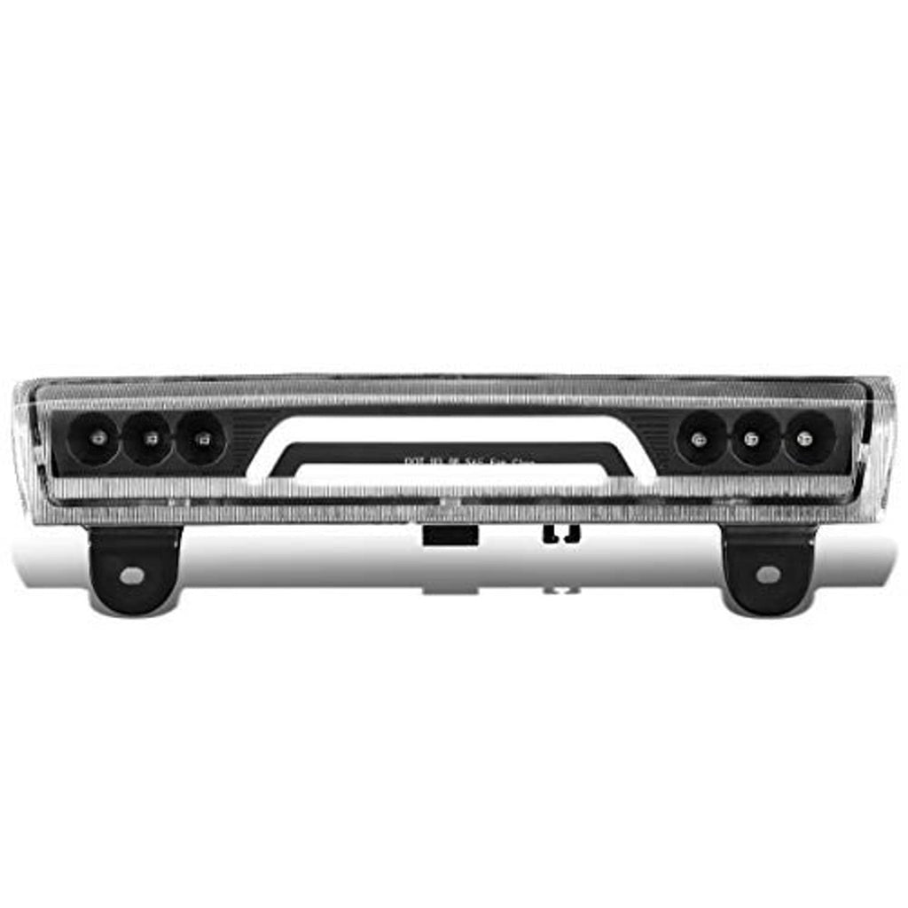 Black housing 3D LED third brake light with clear lens and dual-row emitters