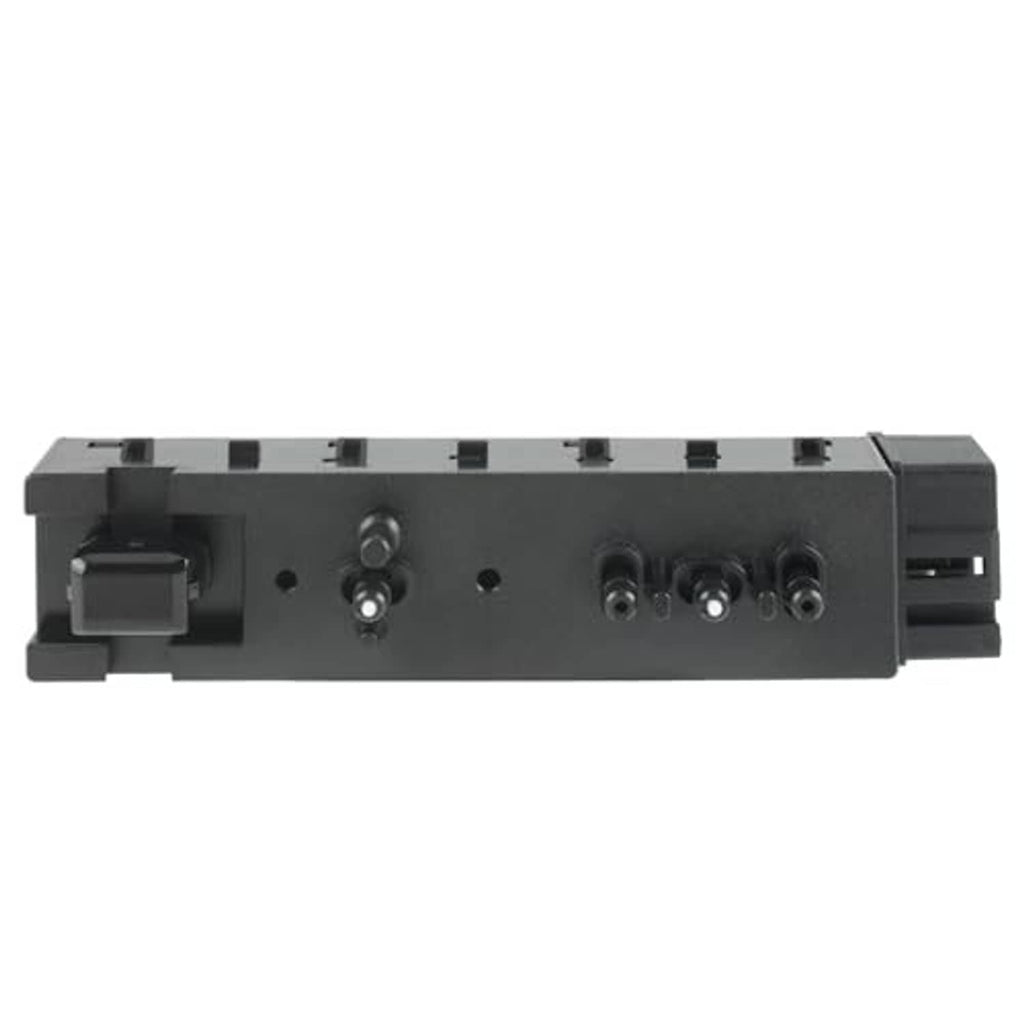 Power seat control switch rear side with screw posts and multi-pin terminal slots, dark gray