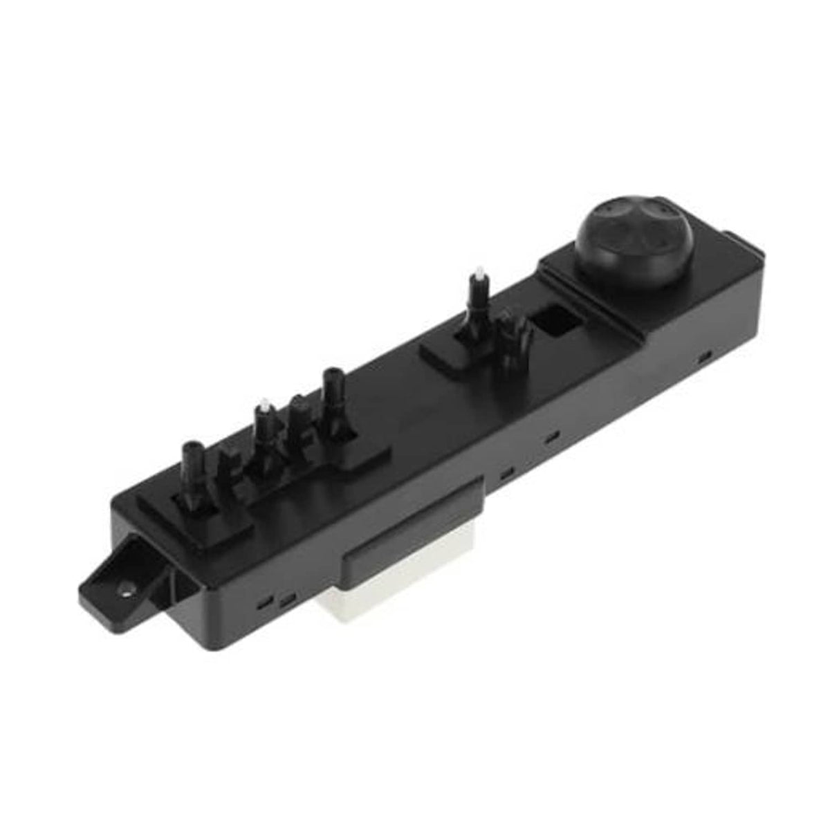 Black power seat switch with control knob and multi-pin connector, front-left driver side