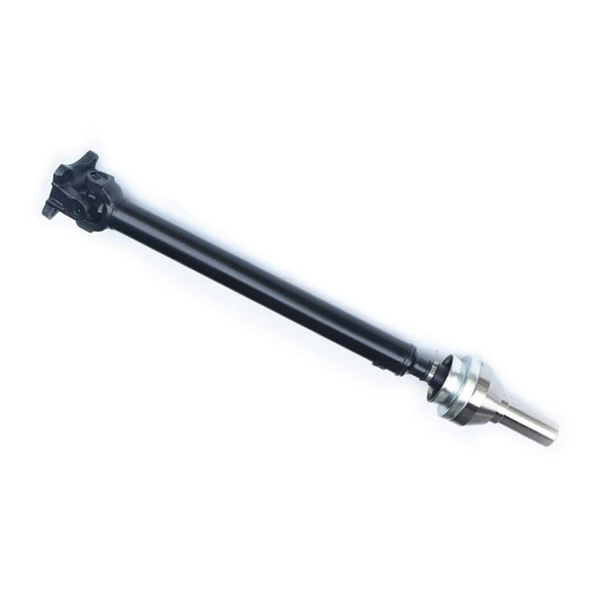 Front prop drive shaft assembly, black shaft with silver splined end
