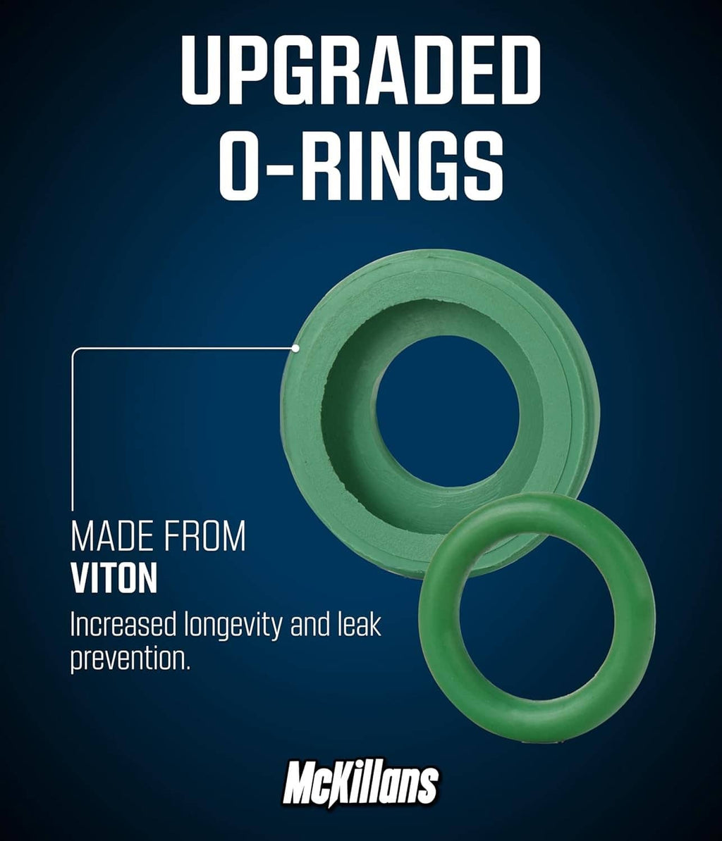 Green Viton O-ring gaskets for stainless quick-connect garden hose couplers