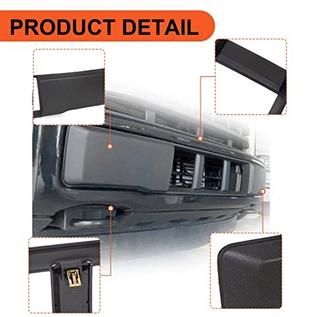 Lower grille product detail showing black textured insert and side mounting tabs