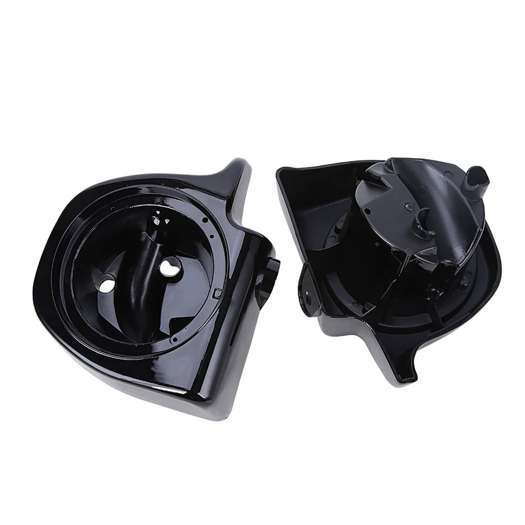 Black 6.5in speaker pod enclosures, pair with exposed rear mounting and bracket shapes.
