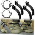Black climbing stand stirrup brackets with elastic rope loops set of 4 pieces