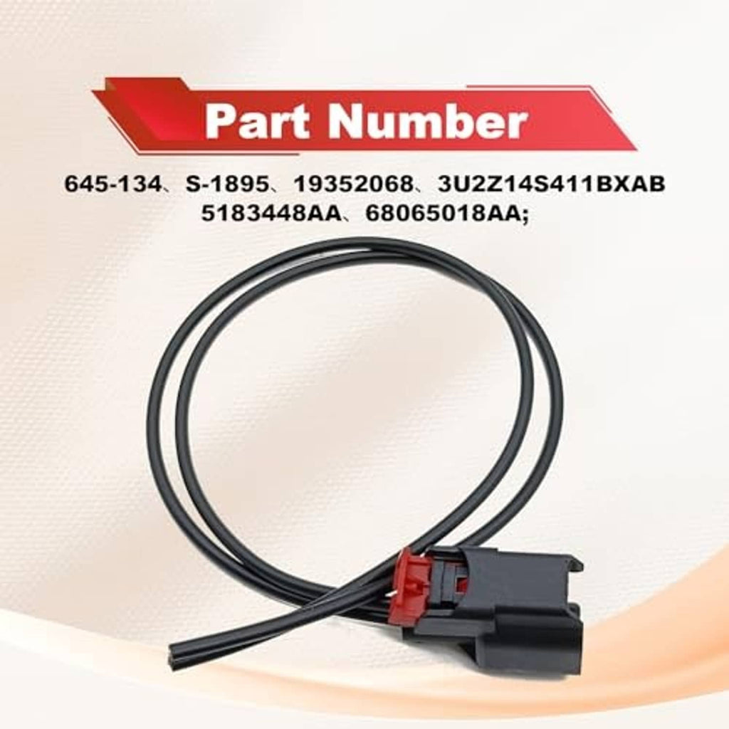ABS wheel speed sensor wiring harness with coiled black cable and two-pin connector