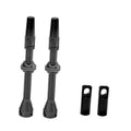 Set of 2 black tubeless valve stems with two caps and a core-removal tool