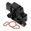 Black throttle position sensor with red gasket and gold mounting pin, compact housing