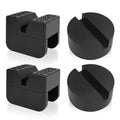 Black universal jack pad set with two rubber blocks and two semicircle rail protectors