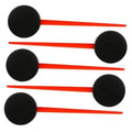 Set of 5 universal speedometer needles with black round caps and red pointer shafts.