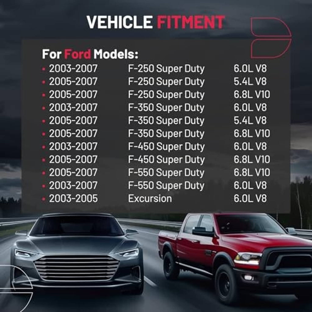 Engine coolant reservoir vehicle fitment graphic with pickup trucks
