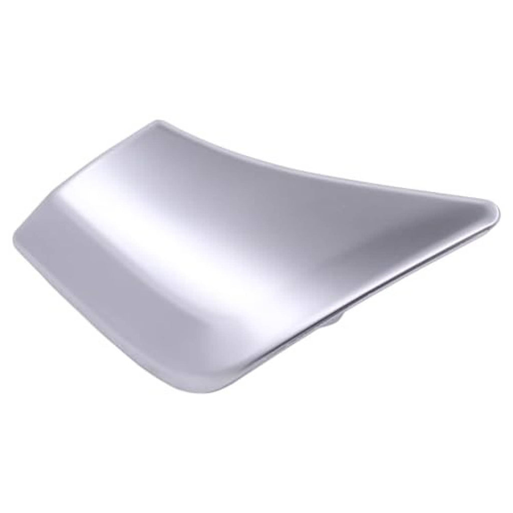 Silver seat down handle cover, rectangular curved panel with rounded corners