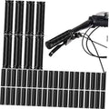 48-pack of black rubber bike handlebar grips, textured zigzag for non-slip hold