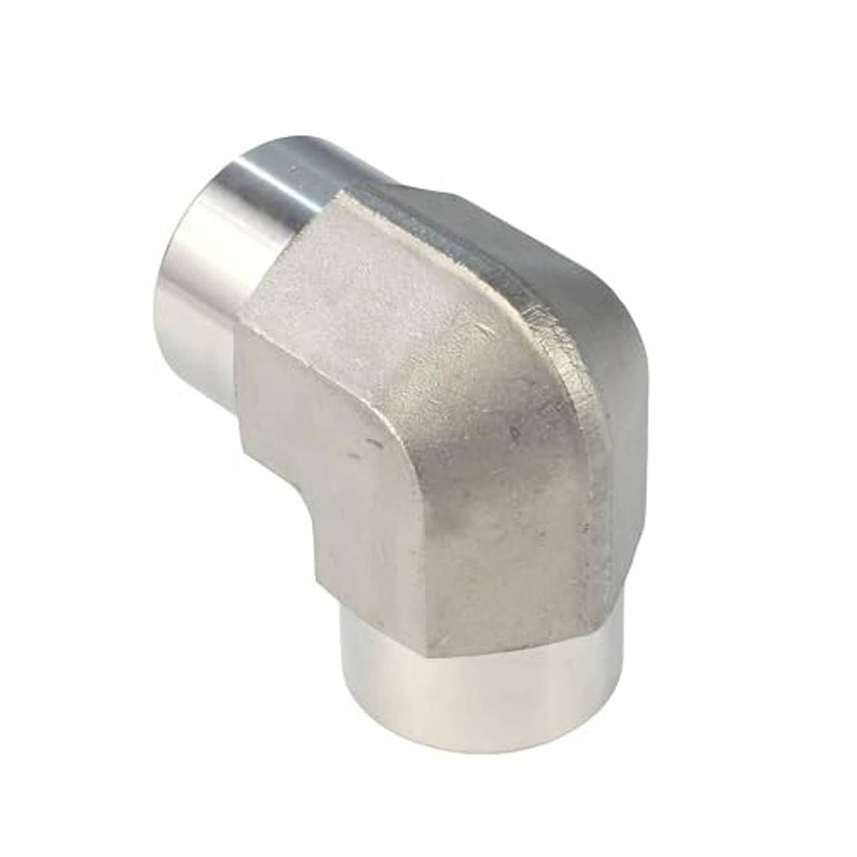 Stainless steel 90-degree elbow pipe fitting with external-threaded outlet