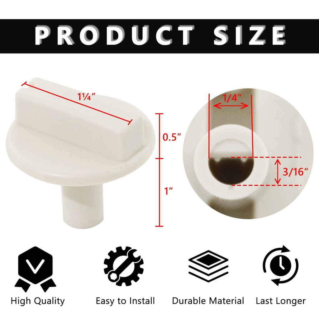 Off-white temp control knob with circular face and central opening