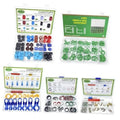 Car A/C repair kit with assorted O-rings and valve core accessories in organizer pouches