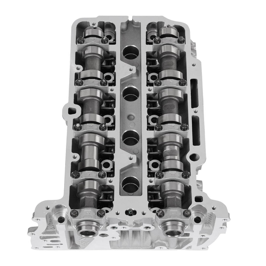 Cylinder head assembly with valve lifters and coolant passages, top view