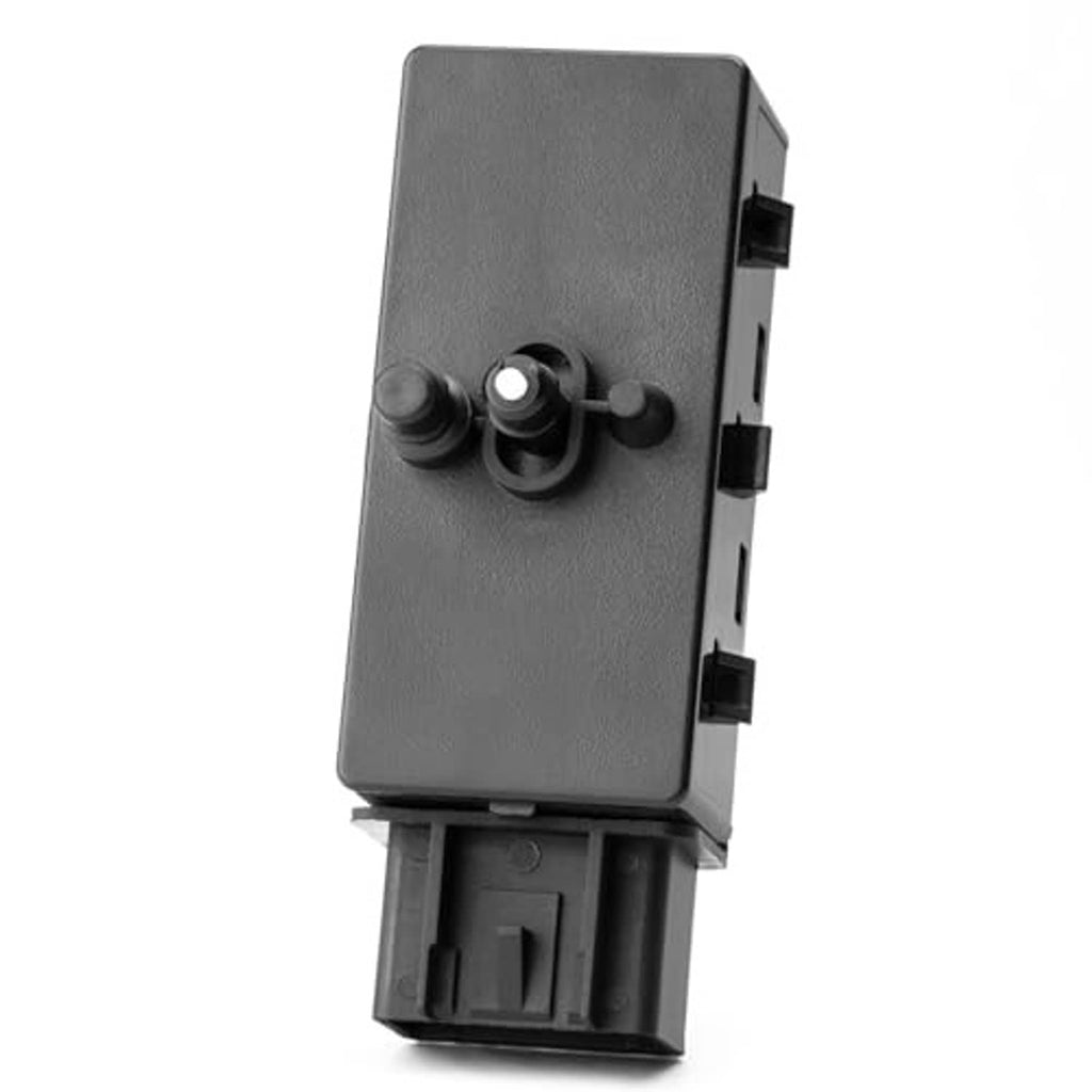 Power seat switch module with gray face, black knob, and side mounting tabs