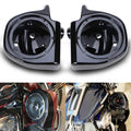Glossy black 6.5in speaker pod enclosures, pair with circular grills and mounting tabs.