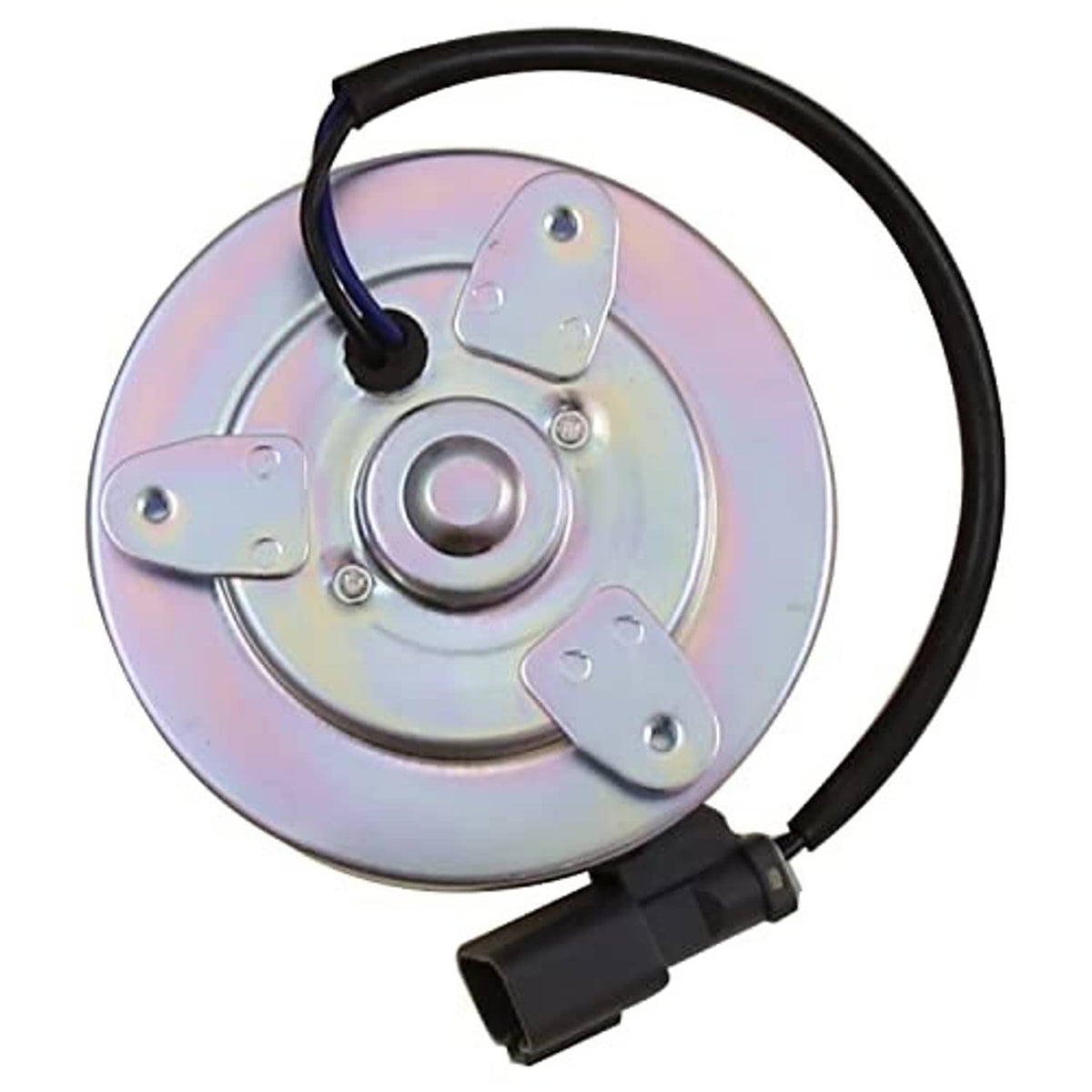 Honda Accord replacement cooling fan motor with circular housing, mounting tabs, and cable