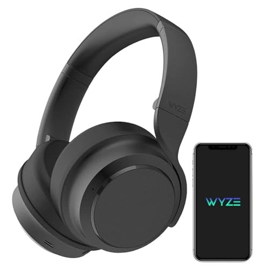 Black over-ear wireless noise-cancelling headphones with adjustable headband and earcups.