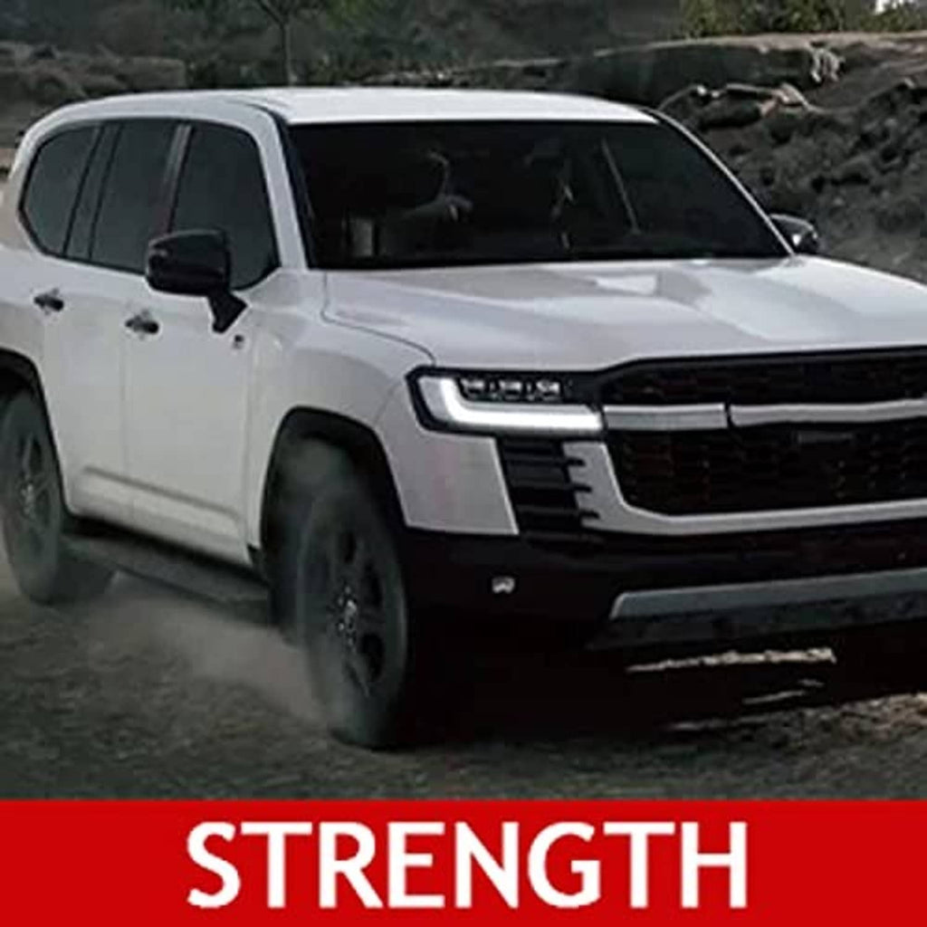 White off-road SUV front view outdoors