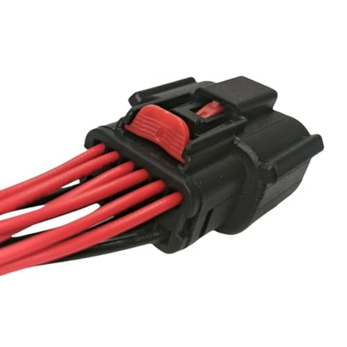 12-pin headlight wiring connector body with red indicator and pin housing