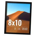 Black 8x10 picture frame with clear plexiglas and desert landscape photo