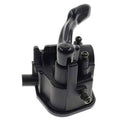 Black thumb throttle assembly with curved lever and mounting housing