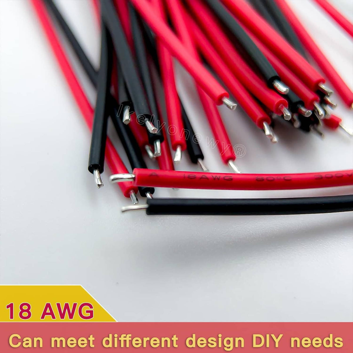18 AWG red and black crimp terminal leads for JST SM 2-pin plug