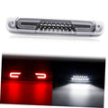 Clear-lens LED third brake light assembly with multiple diode clusters in chrome housing