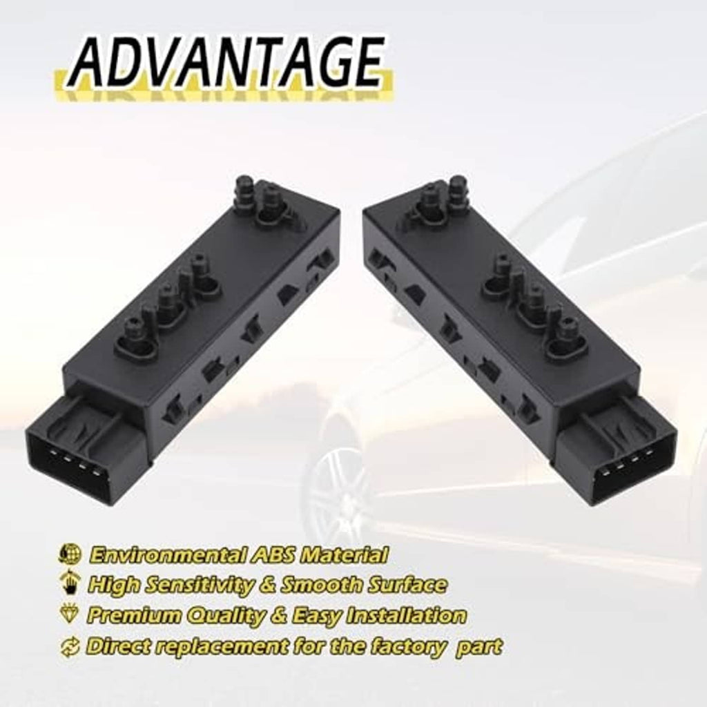 Black seat switch module pair, showing top switch caps and side connector openings