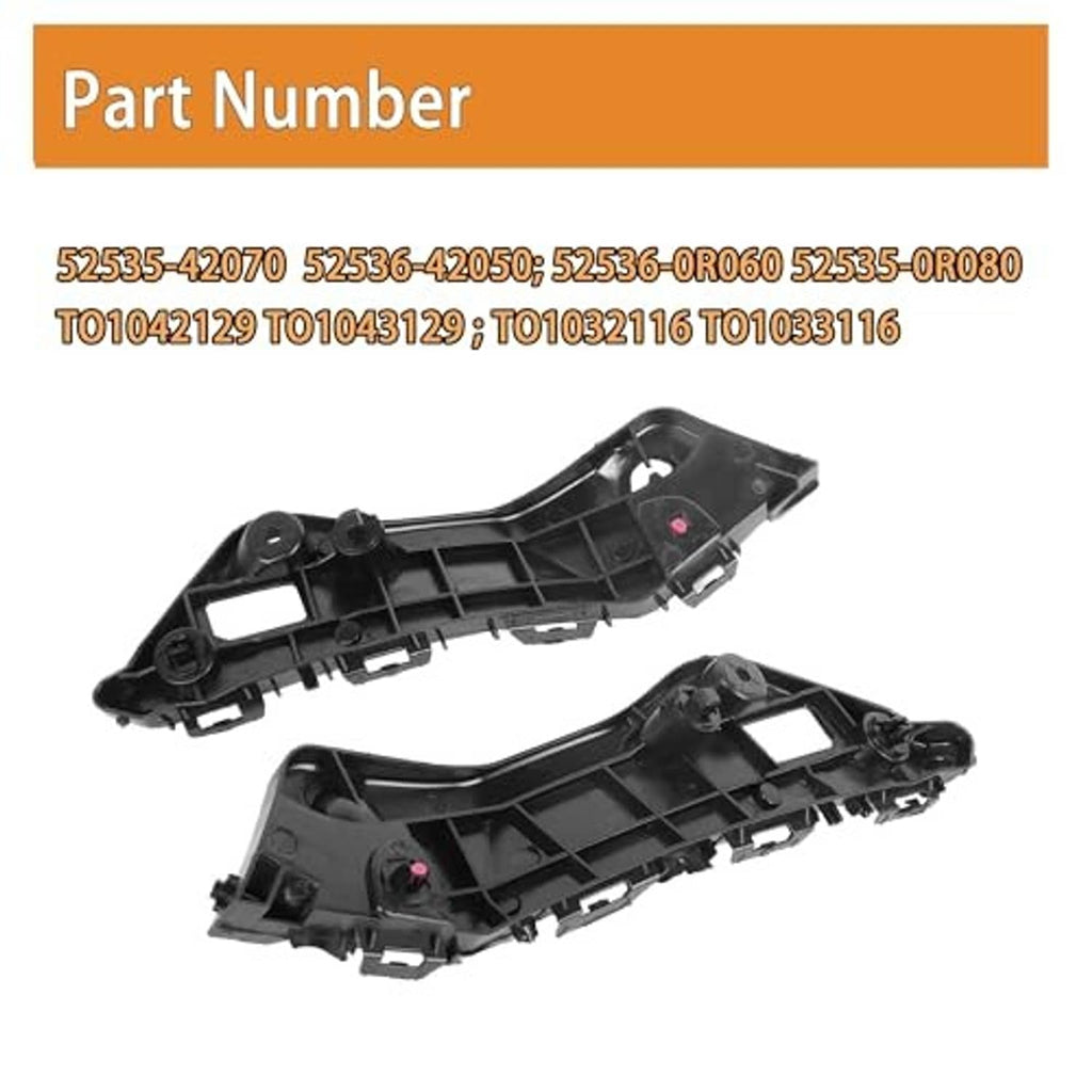 Black front bumper bracket pair, angled inner mounts with circular holes