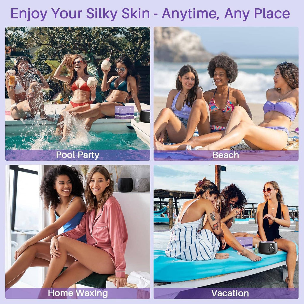 Friends enjoying pool and beach days with smooth, hair-free-looking legs