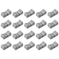 Gray console mixer fader knob set, multiple ridged sliders