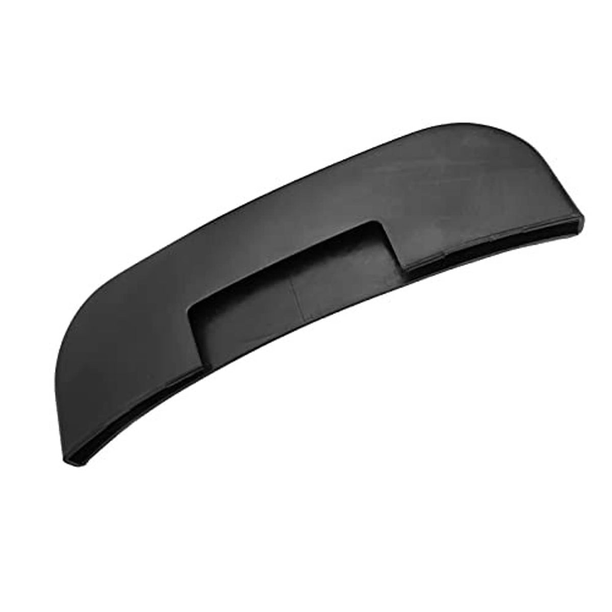 Black ABS tire bead breaker rim protector tool with top slot and curved outer edge.