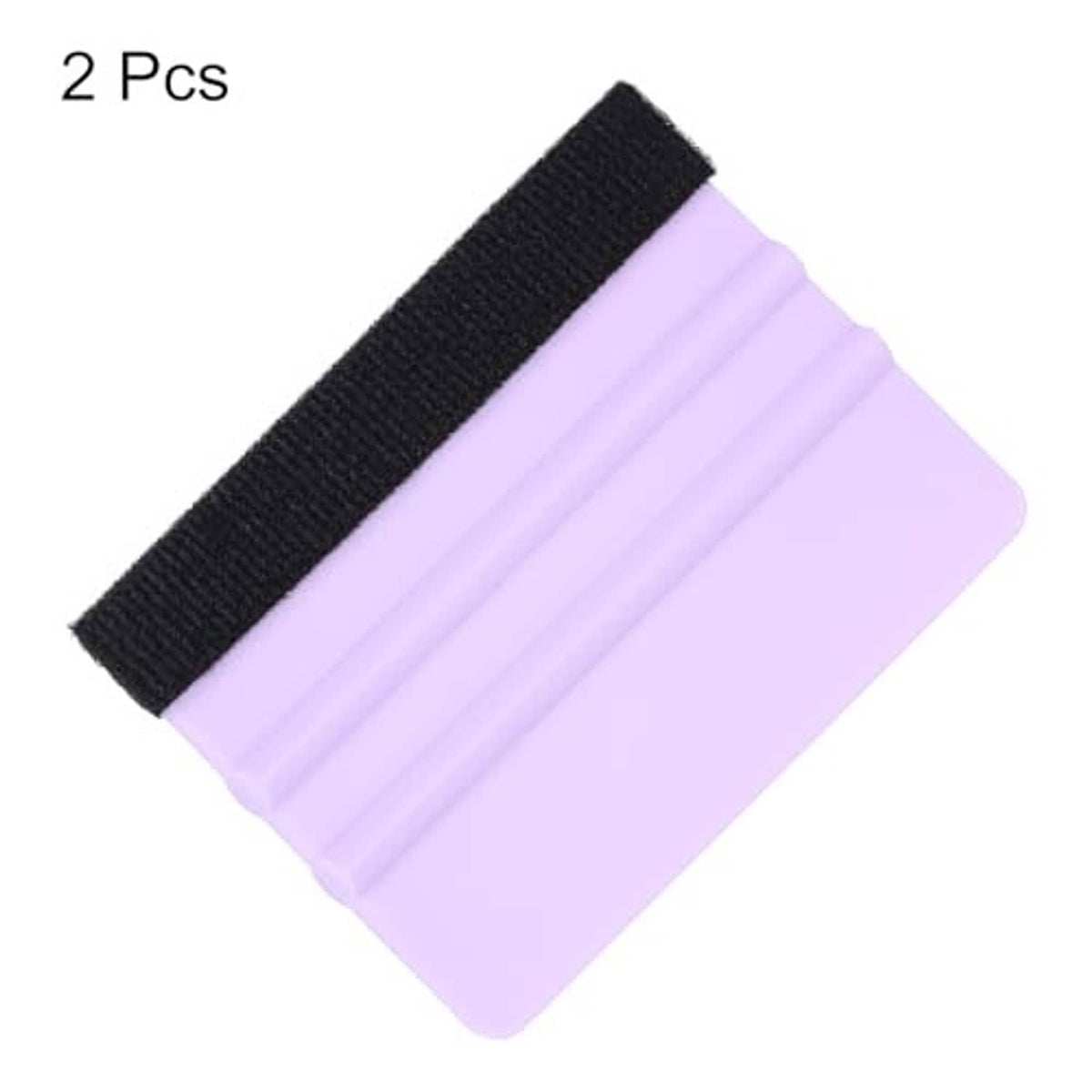 Purple vinyl squeegee with black felt edge strap, 2-piece set