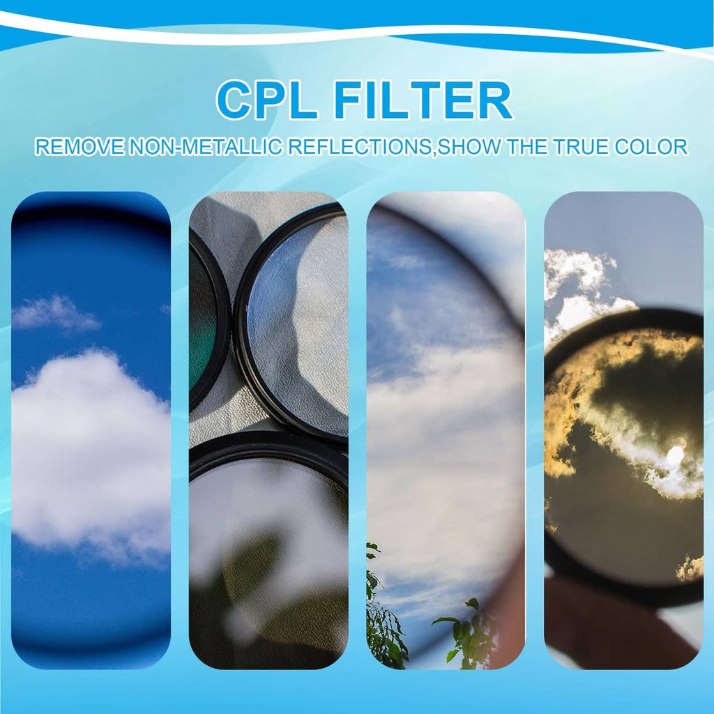 CPL camera polarizer filter ring for reducing reflections