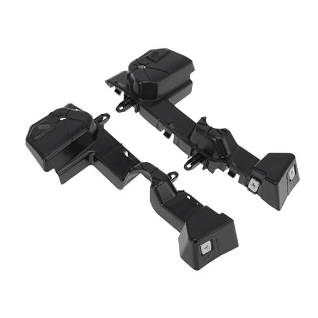 Black front bumper bracket retainer set with side mounting tabs and clips