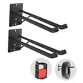 Two-pack heavy-duty steel garage wall hooks with black curved double prongs