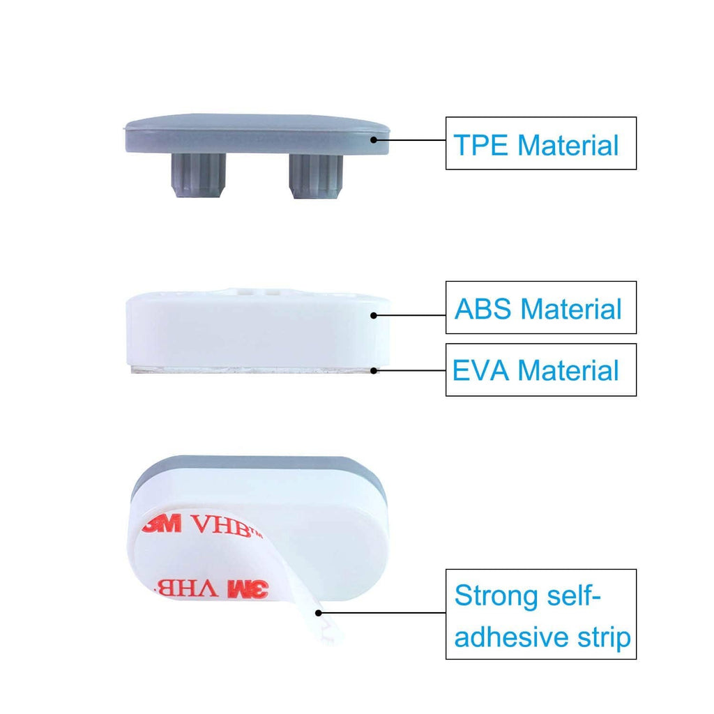 Toilet seat bumper pads with strong self-adhesive strip and layered materials