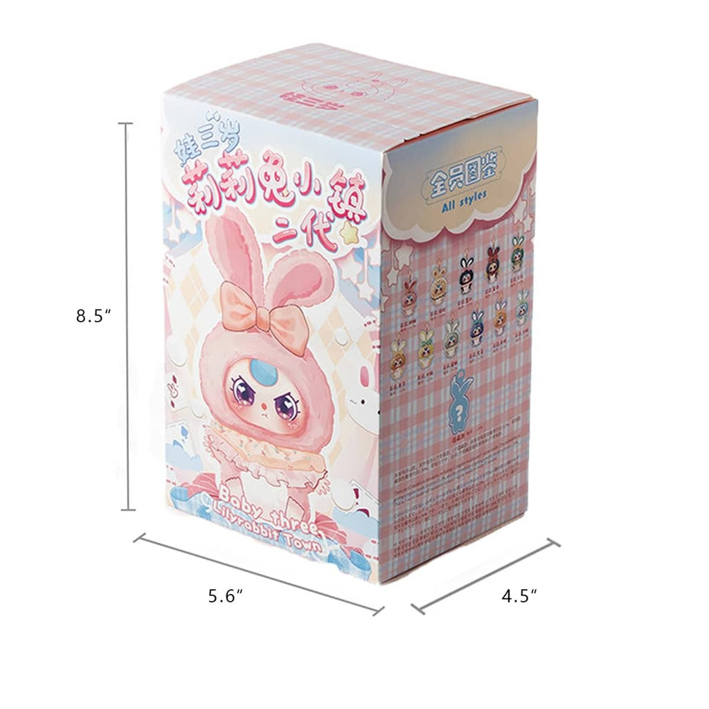 Rabbit plush blind box with illustrated bunny character on the front