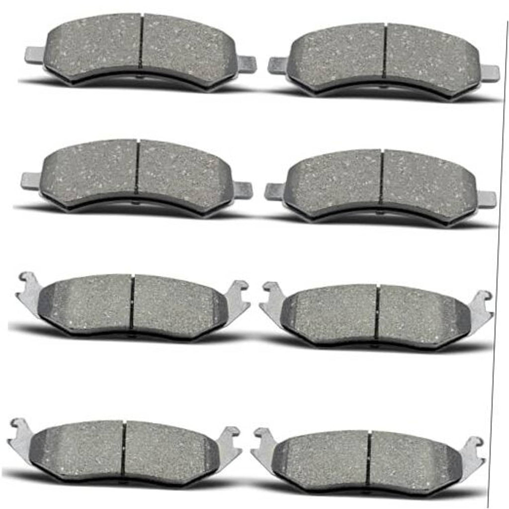 Ceramic brake pads set of 8, grey friction pieces shown with black backings