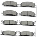 Ceramic brake pads set of 8, grey friction pieces shown with black backings