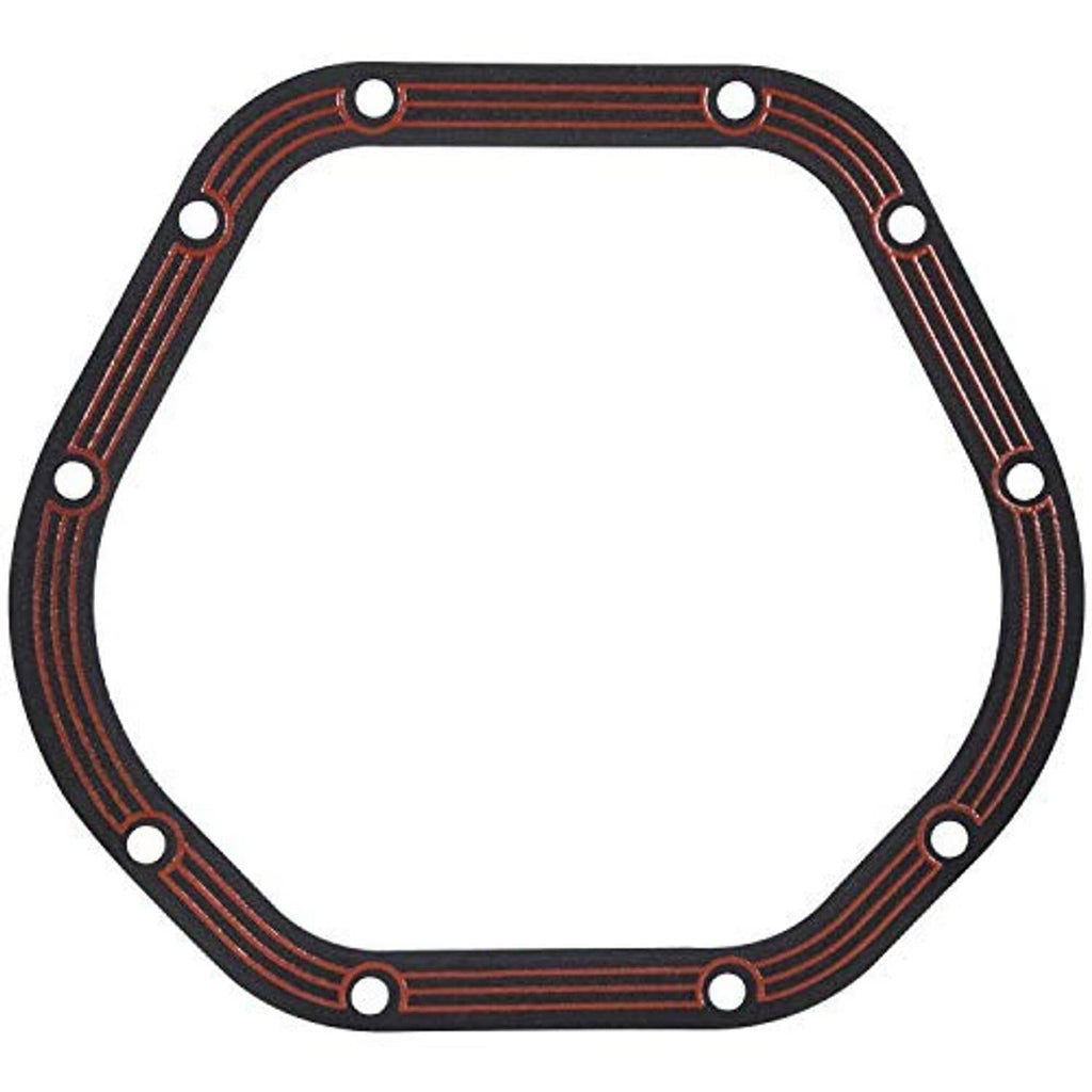 Dana 44 differential cover gasket, dark seal shape with red parallel stripe detailing