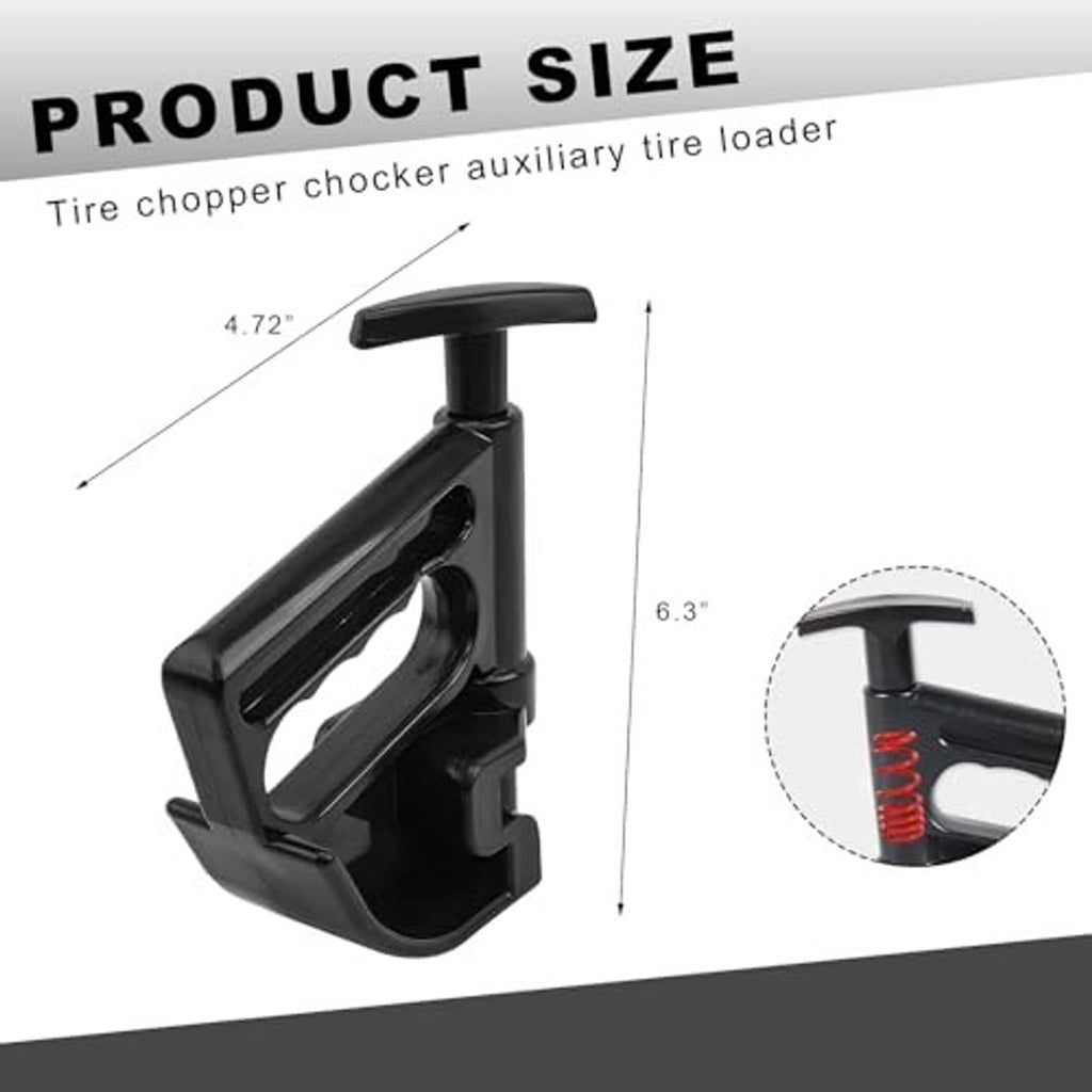 Black tire bead clamp tool with pull handle, nylon drop-center design and jaw slots