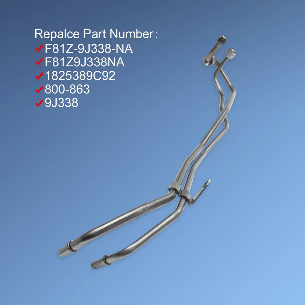 Diesel fuel return line assembly with two open-ended tubes and long bracketed run